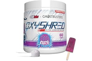 EHP LABS EHPlabs x Ghostbusters Frozen Empire: OxyShred Thermogenic Pre Workout Powder & Shredding Supplement. Clinically Proven, Acetyl L Carnitine, Energy Boost Drink - Ecto Freeze (Grape Lollipop), 60 Serve