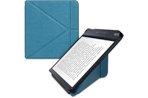 kwmobile Étui Compatible avec Kobo Libra H2O Coque - Étui à Rabat magnétique Tablette eReader Similicuir - pétrole
