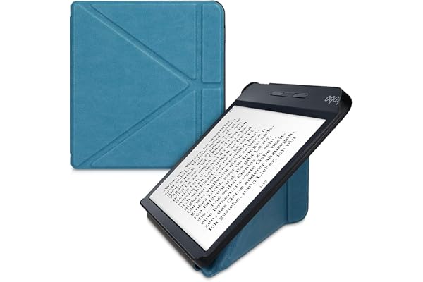 kwmobile Étui Compatible avec Kobo Libra H2O Coque - Étui à Rabat magnétique Tablette eReader Similicuir - pétrole