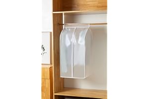 GQC Staubschutz Kleidersack, 60 x 50 x 90 cm Transparente PEVA Große Kleiderschutzhülle für Kleidung mit Reißverschluss Staubschutz Aufbewahrungstasche für Anzug Mantel T-Shirt Jacke