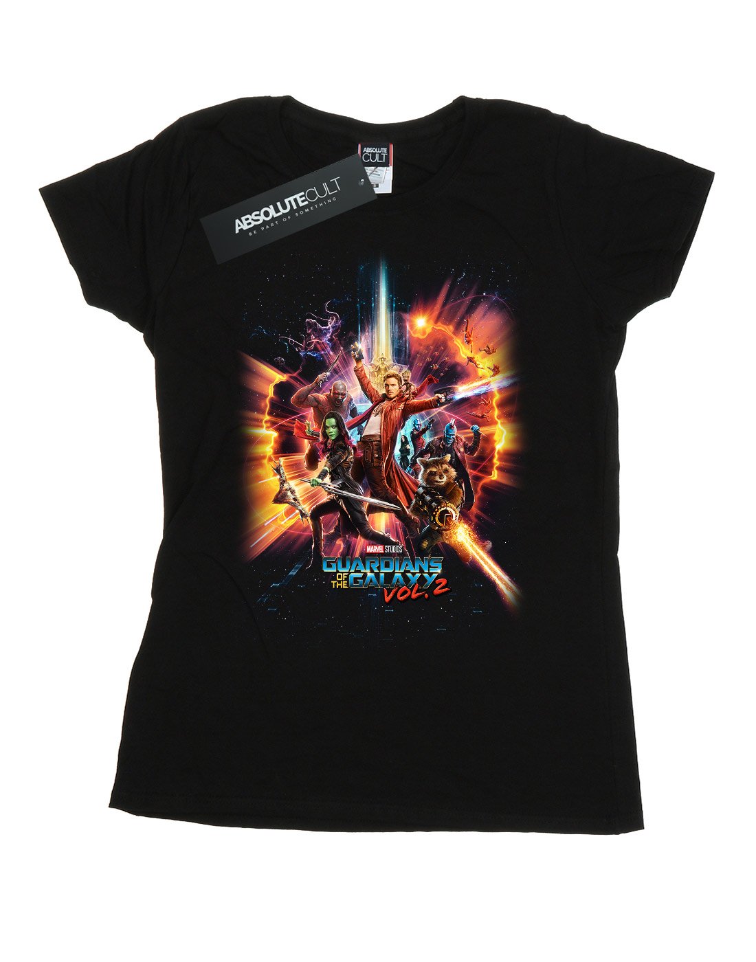 Marvel-Damen-Guardians-of-The-Galaxy-Vol-2-Team-Poster-T-Shirt-Large-Schwarz