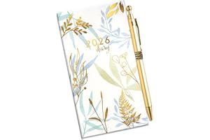 Star Online 2023 Luxury Diary Slim Week to View Diaries Full Year With Pen (Botanicals Gold Foil)