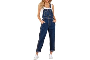 Roskiky - Mono de tela vaquera con bolsillos para mujer, informales