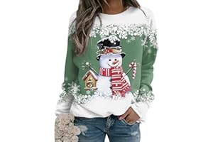 PEUIGNAO Pull Noël Femme Pull Sweat Noel Femme Pull Moche de Noel Drole Femme Funny Ugly Merry Christmas Sweatshirt Sweat Noël Femme Grande Taille Pullover Sweat-Shirt Noël Xmas Pull Ado Bonhomme de Neige