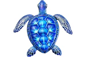perfk Tartaruga in Metallo della Decorazione della Parete della Tartaruga di Mare di Attaccatura di Parete di Arte di Ferro Tartaruga Scultura Oceano - Blu