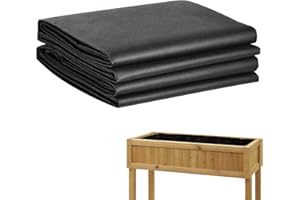 Sibosen Pack of 2 Fabric Liners for Large Veg Trough Outdoor Raised Bed Planter Liner Non Woven Black Vegetable Trugs Herb Planter Liner Heavy Duty Plant Grow Bags (160cm x 210cm)