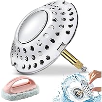 Bouchon Universel 72mm Chromé 72mm - Double Joint Silicone - Hauteur Réglable 45-65mm Bouchon Baignoire Laiton