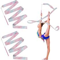 Lot De 12 Rubans De Gymnastique Arc-en-ciel – Longueur 2 M – Avec Bâton – Pour Danse, Entraînement, Compétition – Enfant/adulte