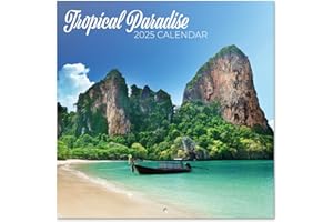 GRUPO ERIK Calendario 2025 pared Paraiso Tropical - Calendario pared, Planificador mensual: Con espacio para anotar e Ilustraciones (30x30 cm)