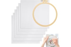 RAIRSKY 6 Pezzi 20x20cm Tela Aida per Punto Croce,Bianco Tela Punto Croce da Ricamare,Qualità Superiore Panno da Ricamo in Puro Cotone,Tela Aida da Ricamare per DIY Artigianato in Tessuto,Decorazioni