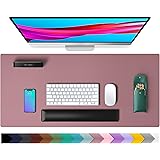 Leather Desk Pad Protector,Mouse Pad,Office Desk Mat,31.5" x 15.7" Non-Slip PU Leather Desk Blotter,Laptop Desk Pad,Waterproo