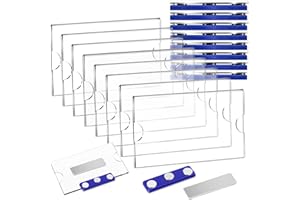 POWMAG Lot de 8 badges nominatifs magnétiques (90 x 54 mm)