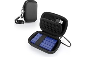 Yinke Tasche Case für Samsung T7 Shield / T9 / T7 / T7 Touch Portable SSD 500GB 1TB 2TB,Stoßfest Hart Hülle Organizer für Tragbar Externe Festplattentaschen (Universeller Stil)