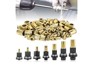 VEXRAN Juego de 7 alicates de remache con 70 tuercas, alicates roscados para M3, M4, M5, M6, M8, M10, M12, Tuercas de empuje, herramienta de remache manual, juego de alicates para metal, acero, chapa y