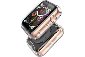 Misxi 2-Stück für Apple Watch SE 3 / SE2 / SE/Series 6 / Serie 5 / Series 4 Hülle Mit Displayschutz 40mm, Rundum Schutzhülle HD Ultradünne Schutz Case für iWatch, 2 Transparente
