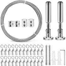 Corde à Linge En Acier Inoxydable Tapvai 5m - Support 20kg, Résistante à La Rouille - Pour Rideaux, Décoration, Tringle Tension