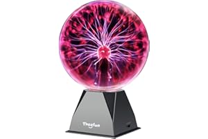 ‎THEEFUN Theefun 8 Zoll Plasmakugel, Magische Plasma Kugel Zauberkugel Berührung & Sound Aktivierte Leuchtlampe Pädagogisches Physik Plasmalampe für Weihnachten Geschenk, Partys, Dekorationen (Rot)