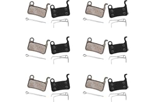 KUFAERBEAM 6Pairs Resin Bicycle Bike Brake Pads, Resin Semi-Metal Bicycle Disc Brake Pads, Noise-Reducing Bike Brakes Compatible with Shimano Deore XT XTR LX SLX Hone Alfine Saint Disc Brake