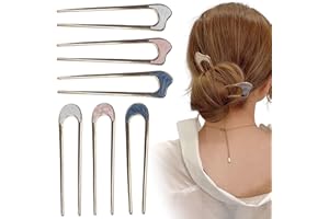 SNUGZEST 6 Pack Metal U Shaped Hair Pins,Vintage French Style Hair Pins for Women Girls Buns Hair Accessories for Parties