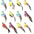 KASTWAVE Birds Figurines, 12 Pcs Artificial Foam Feather Birds, Bird Tree Decorations Clip On for DIY Crafts Decoration Home Garden Wedding Party Decors (Random Color)