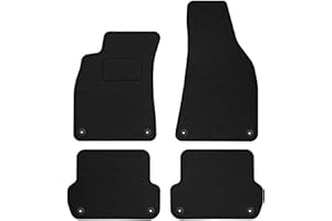 M MOTOS alfombrillas coche de velours standard compatibles con AUDI A4 B6 B7 2001-2007, SEAT Exeo 2008-2014 - Standard, Tejido, Negro - Experimenta un nuevo confort de conducción con un juego de alfom