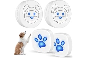Whimsii Dog Doorbell, Wireless Ring Bell to Go Outside, IP55 Waterproof Buttons, 55 Melodies, 4 Volume Levels & 950ft Range (White, 2 Recievers 2 Trasmitters)