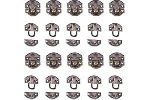 INCREWAY Lot de 20 loquets en bois vintage pour tiroir, armoire, boîte à bijoux, 29 mm x 26 mm, ton bronze