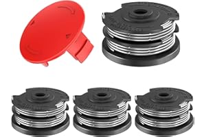 CHIHOLEN 4 bobine di filo tagliaerba F016800351, per Bosch Art 24/27/30/24+/27+/30+/30-36 LI, AdvancedGrassCut36, Ø 1,65 mm-6,1 m di lunghezza, con copertura bobina 1600A00X61 (4 bobine + 1 tappi)