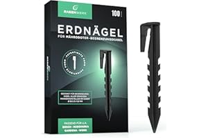 RASENWERK® - Clous pour câble délimitation pour robot tondeuse - 100 pcs - ancrages forme brevetée - piquets pour câble déli. - compatibles avec Gardena, Husqvarna, Worx, Bosch et AL-KO, etc.