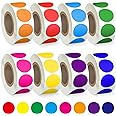 Lrogoe 4000 PCS 3/4" Colored Dot Stickers Circle Color Coding Labels, 8 Color Style Colorful Coding Label Sticker for Office, Student Classroom(8 Rolls, 3/4 Inches)