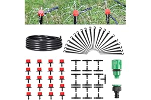 IRmm Irrigation System Kit, 32FT/10M Drip Irrigation Hose+60PCS Automatic Watering System, DIY Saving Water Garden Watering System for Garden, Greenhouse, Lawn, Patio
