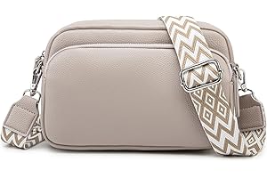 GUQTLUN Umhängetasche für Damen Breiter Gurt Leder Crossbody Bag Damen Stylisch Schultertaschen Damen Kleine Messenger Tasche