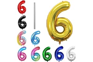 SHIXPIOV Geburtstag zahlen Luftballon 6 jahre-Gold XXL Jumbo Folienballon 40 Zoll – 101 cm Luftballons 6 Geburtstag Junge Mädchen Babyparty Geburtstagsdeko Jubiläumsparty Dekoration