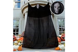 AISHNA Halloween Hanging Ghost Decorations, 3.3M Hanging Skeleton Ghost Scary Props for Outdoor Indoor Yard Party Decor, Large Halloween Decorations