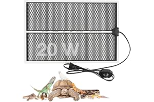 AVCXEC Terrarium Heizmatte, 20W Einstellbar Reptil Heizmatte mit Temperaturregelung, Reptile Wärmekissen, Wärmematte Terrarium für Reptilien Schildkröte, Schlangen, Eidechse, Gecko, Spinne (42x28CM)