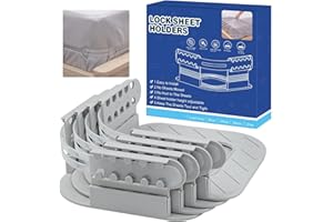 QEEYON 4 Stück Schwere Bettlakenspanner Verstellbar Hält Bettlaken Straff und Fest – Bettlakenhalter Eckmontage für alle Matratzengrößen (Grau)