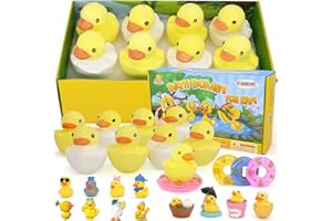 FUNCREVITY Badekugeln Kinder mit Überraschung im Inneren, 8 Stück Badezusatz Kinder, Badebomben für Kinder Geburtstag Weihnachten Ostern Valentinstag Badeperlen Geschenke (Entenküken)