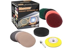 ‎VIBRATITE VIBRATITE 21 Pieces Headlight Restoration Set for Electric Drill, Car Polishing Kit for Restoring Dull Faded Headlight for Car and Motorcycle