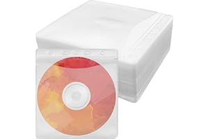 APOMOONS 100 stycken CD/DVD-fodral, dubbelsidiga CD-fodral plast