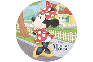 Dekora - Decoration Gateau Anniversaire Feuille Azyme de Minnie Mouse - 20 cm Diametre