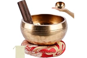 BYZESTY Tybetańska misa dźwiękowa – misa dźwiękowa do medytacji Ø 8 cm, tybetańska misa dźwiękowa, zestaw misek dźwiękowych, tybetańska misa dźwiękowa, do relaksu i medytacji