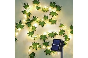 Joycome Guirlande Lumineuse Solaire Exterieur 10M 100 LED Lierre Artificiel Guirlande, 8 Modes IP65 Étanche Guirlande Lierre Lumiere Solaire pour Jardin Terrasse Balcon Chambre Noël Décoration