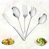 FISH DRAGATE 5 x Stainless Steel Salad Servers, Salad Serving Spoons, Stainless Steel Cutlery, Salad Fork for Kitchen, Restau