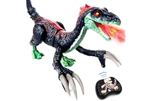 vamei Remote Control Dinosaur Toy 2.4GHz Electronic Rechargable Walking RC Dinosaur Therizinosaurus Robot w/Sounds LED Light Realistic Dinosaur Toys Gifts for 3 4 5 6 7 8 9+ Boys Girls