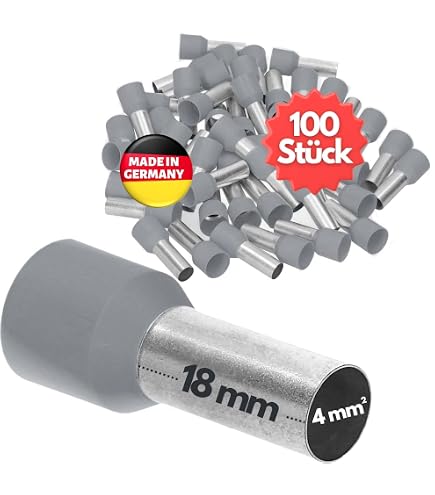 25 Terminali Per Cavi 10mm&sup2; 18mm Isolati Avorio - Hilpress 08026 - Capicorda Rame