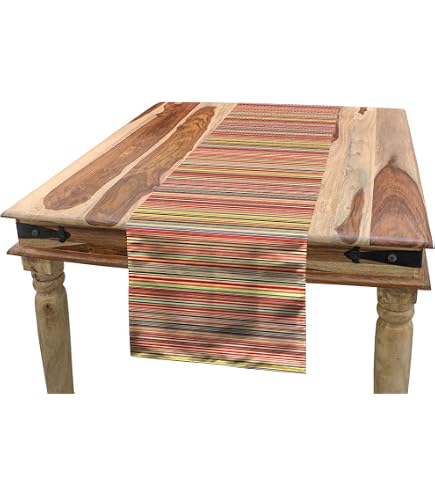 Bunte Gestreifte Tischdecke – Frühlings- & Sommer-Deko, 40x140 Cm, Für Drinnen & Draußen