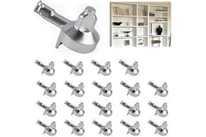 DOZYLIVE 20-Pack Bookshelf Pins for Billy Bookshelf, Zinc Alloy Spare Parts Metal Shelf Pins for IKEA Part #131372, Replacement Shelf Support Pegs for Kitchen Cabinets Bookcases and Storage Units (Silver)
