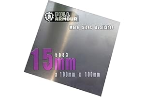 FULL ARMOUR 5083 - Placa de aluminio (15 mm), 100mm x 100mm (10cm x 10cm)