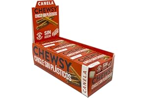 Chewsy - Chicles de Canela Sin Azúcar - Pack de 12 Unidades de 15 g - Ayuda a Proteger tus Dientes - No Contiene Plástico, Edulcorantes y Aromas Artificiales - Chicles Naturales