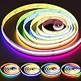 PAUTIX RGB Smart IC COB LED Strip 5M,DC24V Colour-Changing Pixel Addressable RGB LED Tape Lights,Multicoloured Flexible Lights for Home DIY Lighting Projects(Mains and Remote NOT Included)